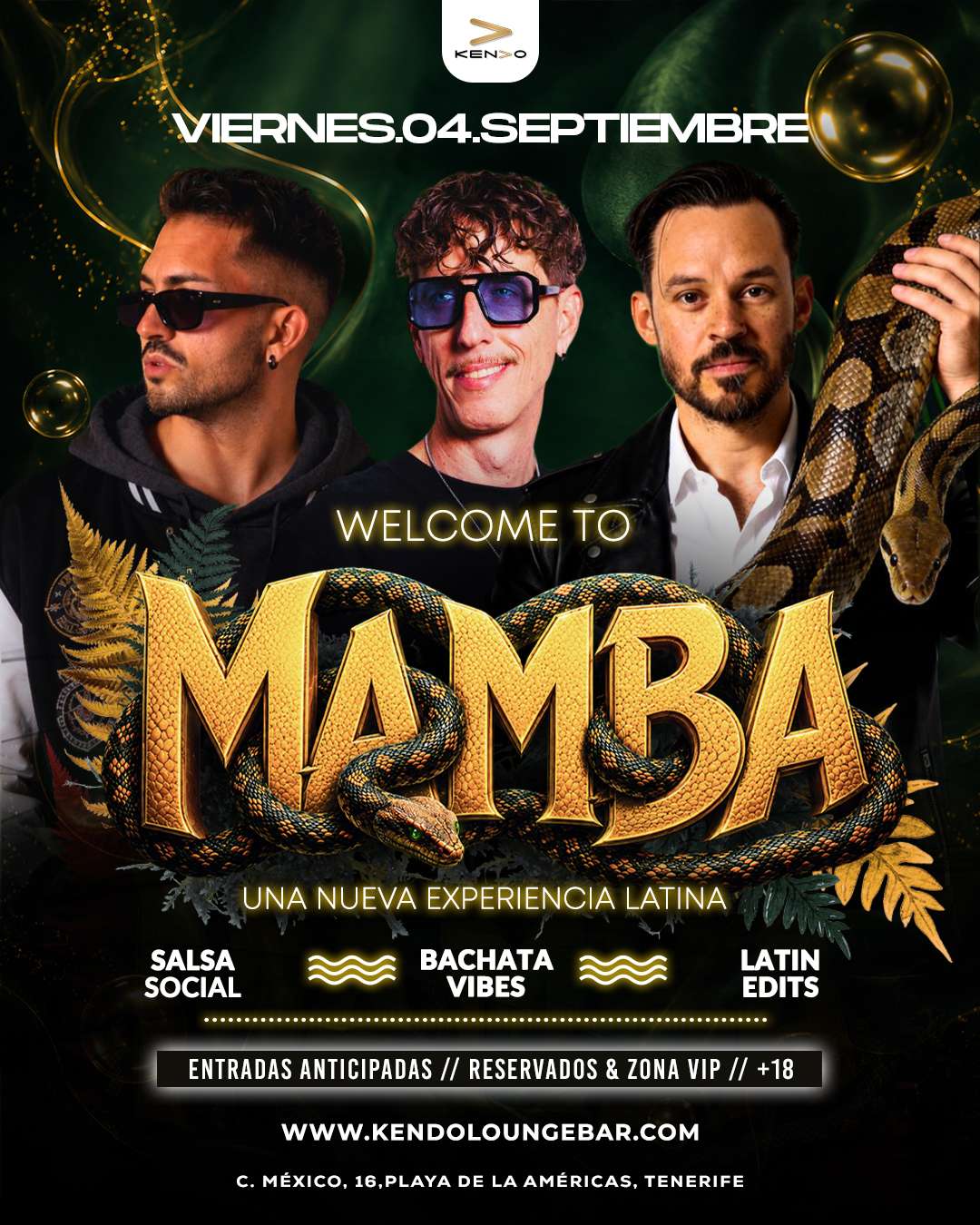 Welcome to Mamba 4 de Septiembre - Nueva experiencia latina con Salsa Social, Bachata Vibes y Latin Edits en KENDO Lounge Bar, Playa de las Américas