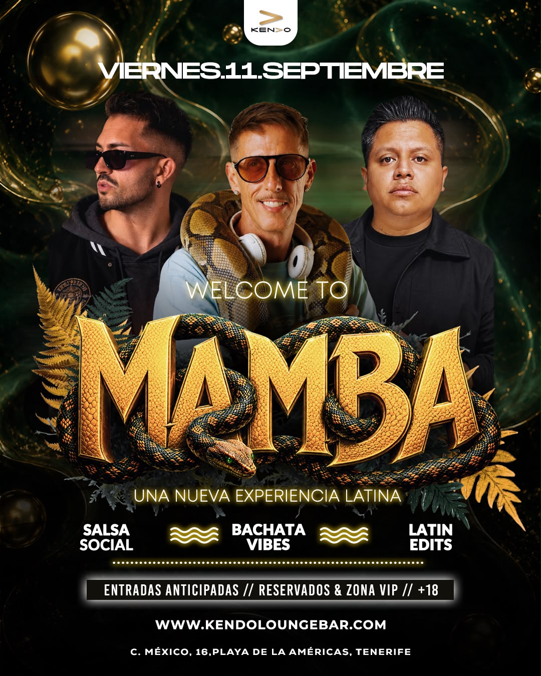 Welcome to Mamba 11 de Septiembre - Nueva experiencia latina con Salsa Social, Bachata Vibes y Latin Edits en KENDO Lounge Bar, Playa de las Américas