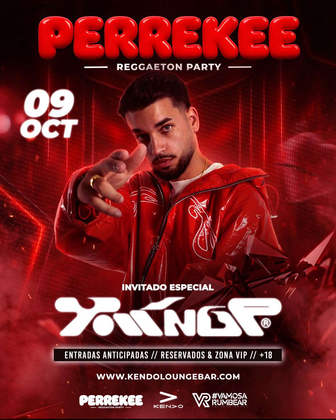 Perrekee Reggaeton Party 9 de octubre - Invitado especial Young P en KENDO Lounge Bar, Playa de las Américas